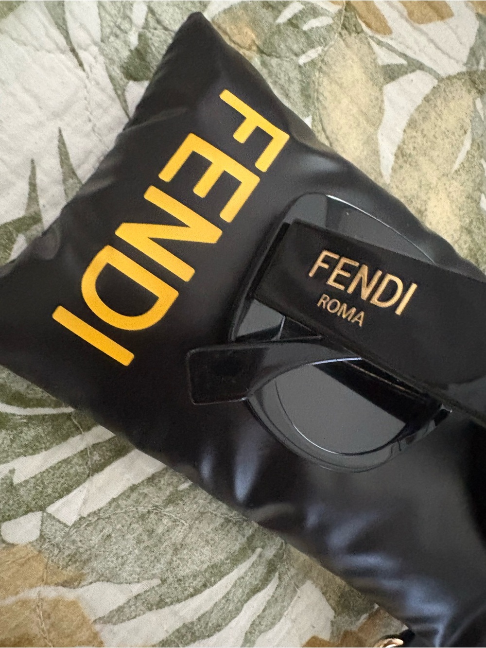 Fendi Black big logo sunglasses with pouch with tags.